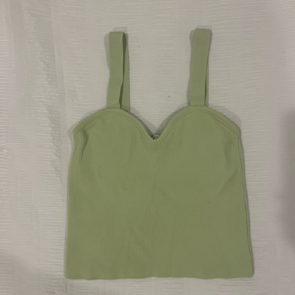 Light green Zara tank top with shaped top